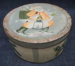 Belgian Vintage Christmas Cookie Tin Box, circa 1940