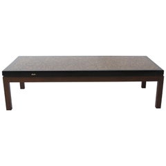 Belgian Vintage Coffee Table in Resine and Oeil de Tigre Inclusion by Ado Chale