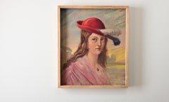 Belgian Vintage Portrait Painting by Delescluze