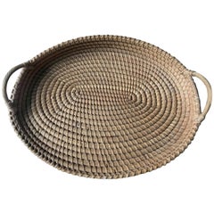 Antique Belgian Winnowing Farm Basket