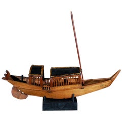 Antique Rustic Belgian Wooden Boat