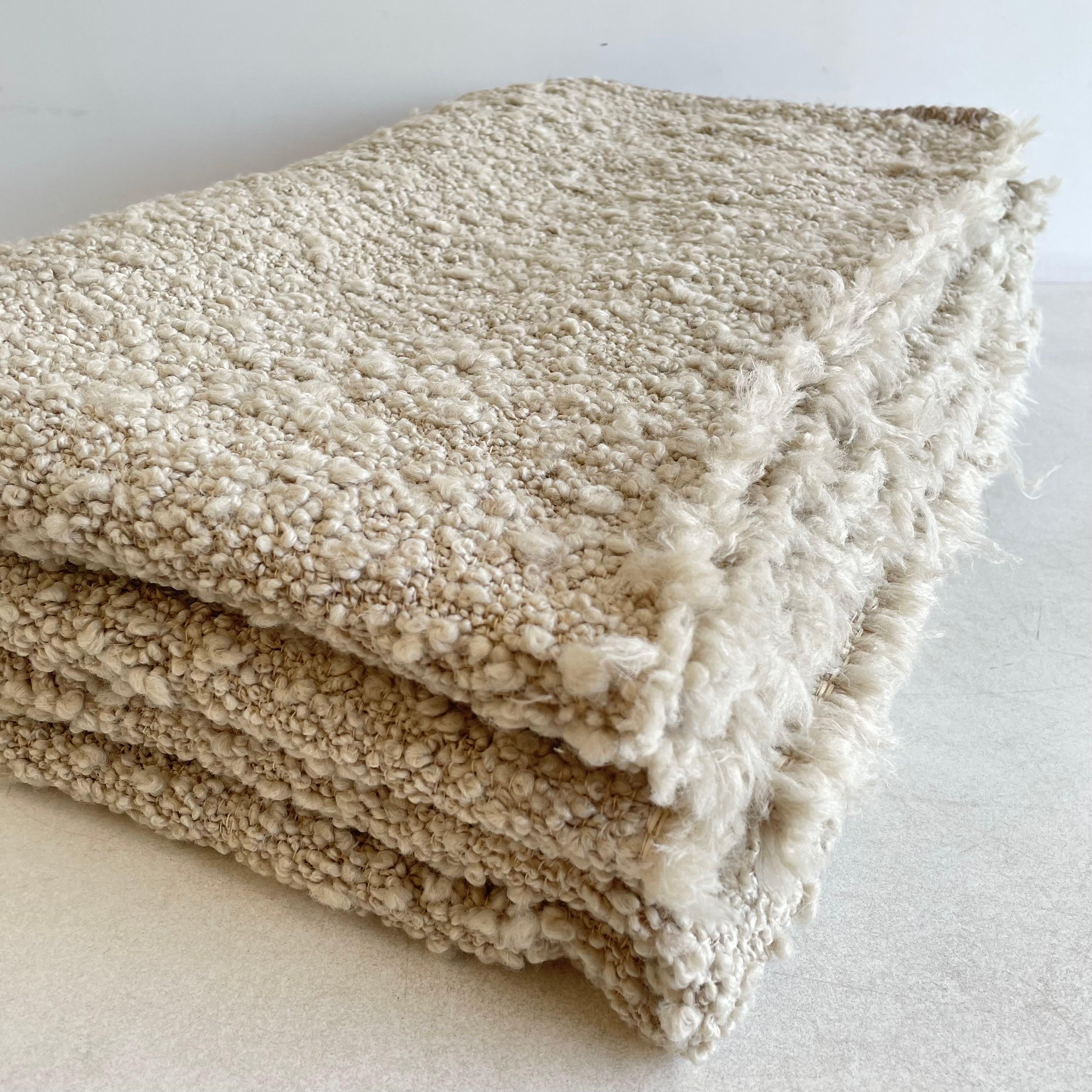 Belgian Wool Cotton Boucle Blanket 1