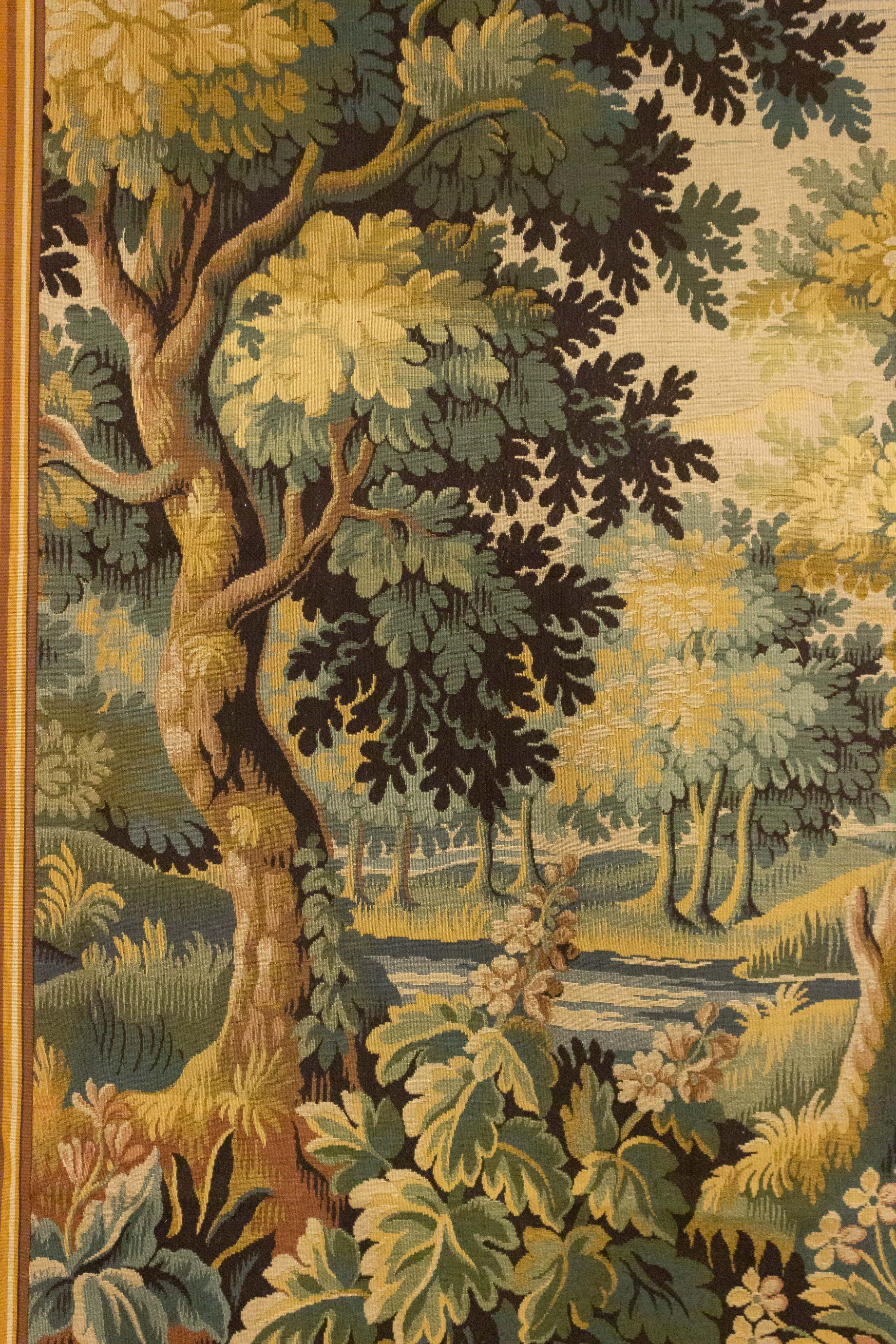 Belgian Woven Tapestry of Forest Scene In Good Condition For Sale In New York, NY