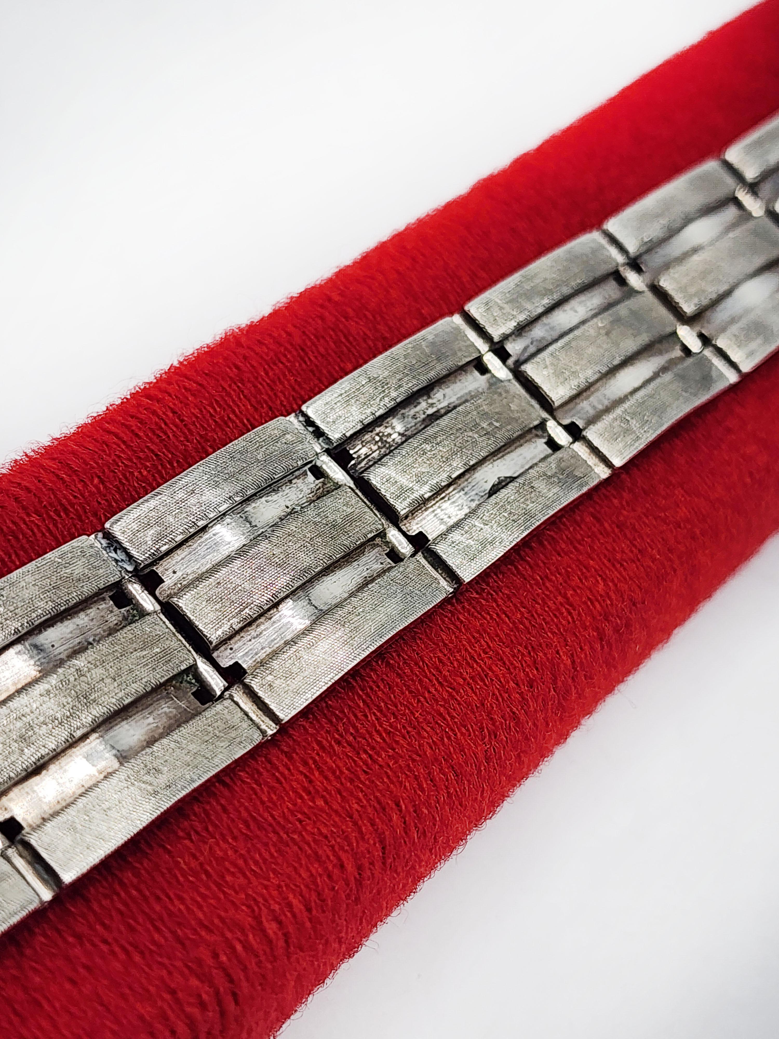 Hand-Crafted Belgiorno 900 Silver Designer Bracelet For Sale