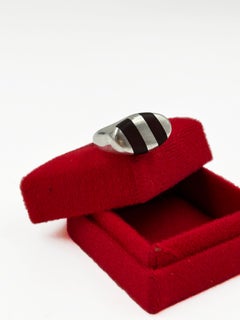 Belgiorno Sterling Silver and Wood Modernist Ring, Argentina