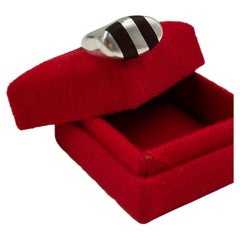 Belgiorno Sterling Silver and Wood Modernist Ring, Argentina