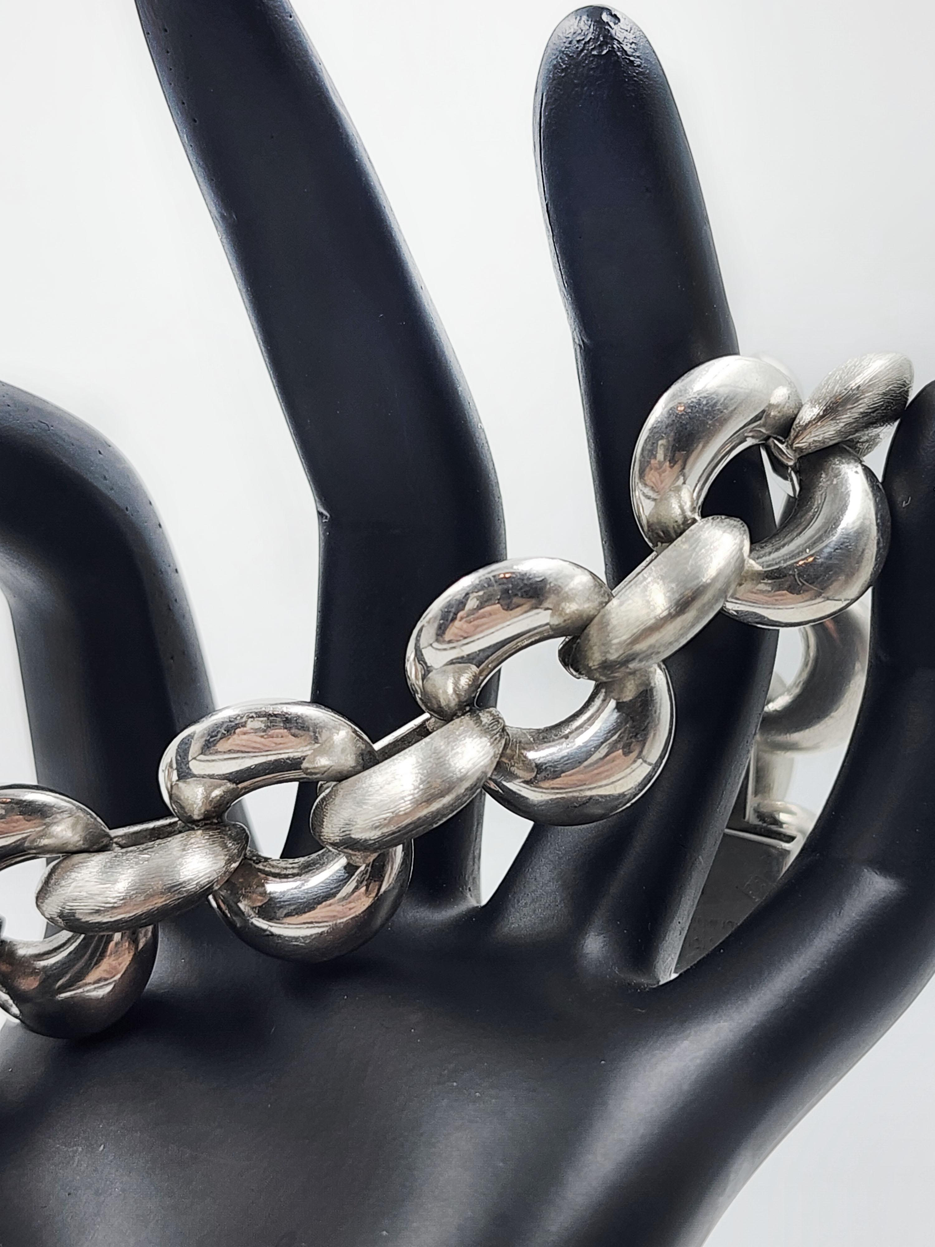 20th Century Belgiorno style sterling silver bracelet For Sale