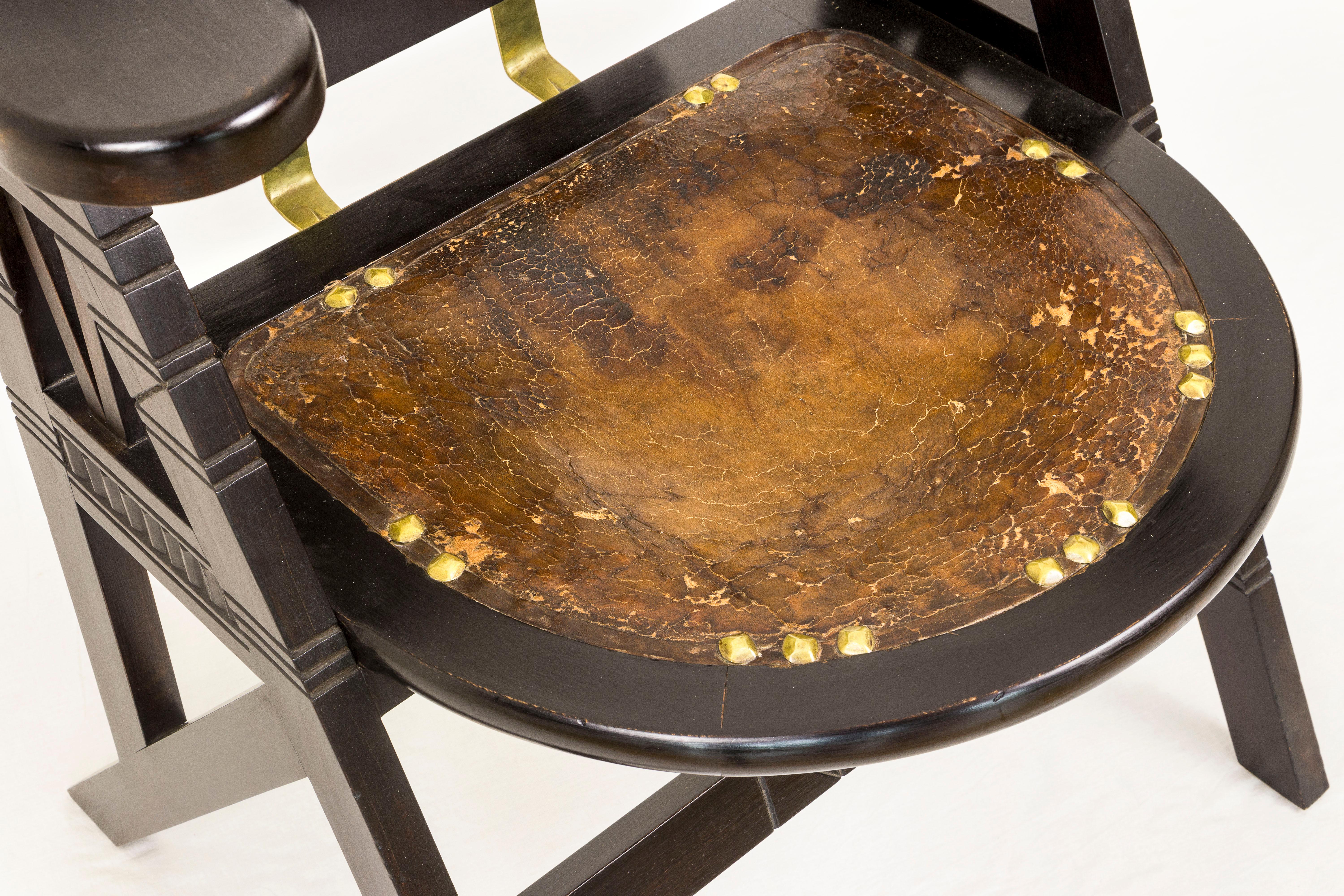 Ebonized Belgium ART DECO Armchair, Circa 1920 Belgium For Sale