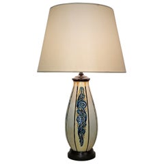 Belgium Art Deco Ceramic Vase Electrified as a Lamp by Durfrene M. Mauritius