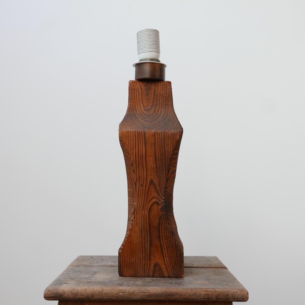 Belgium Brutalist Wooden Table Lamp 5