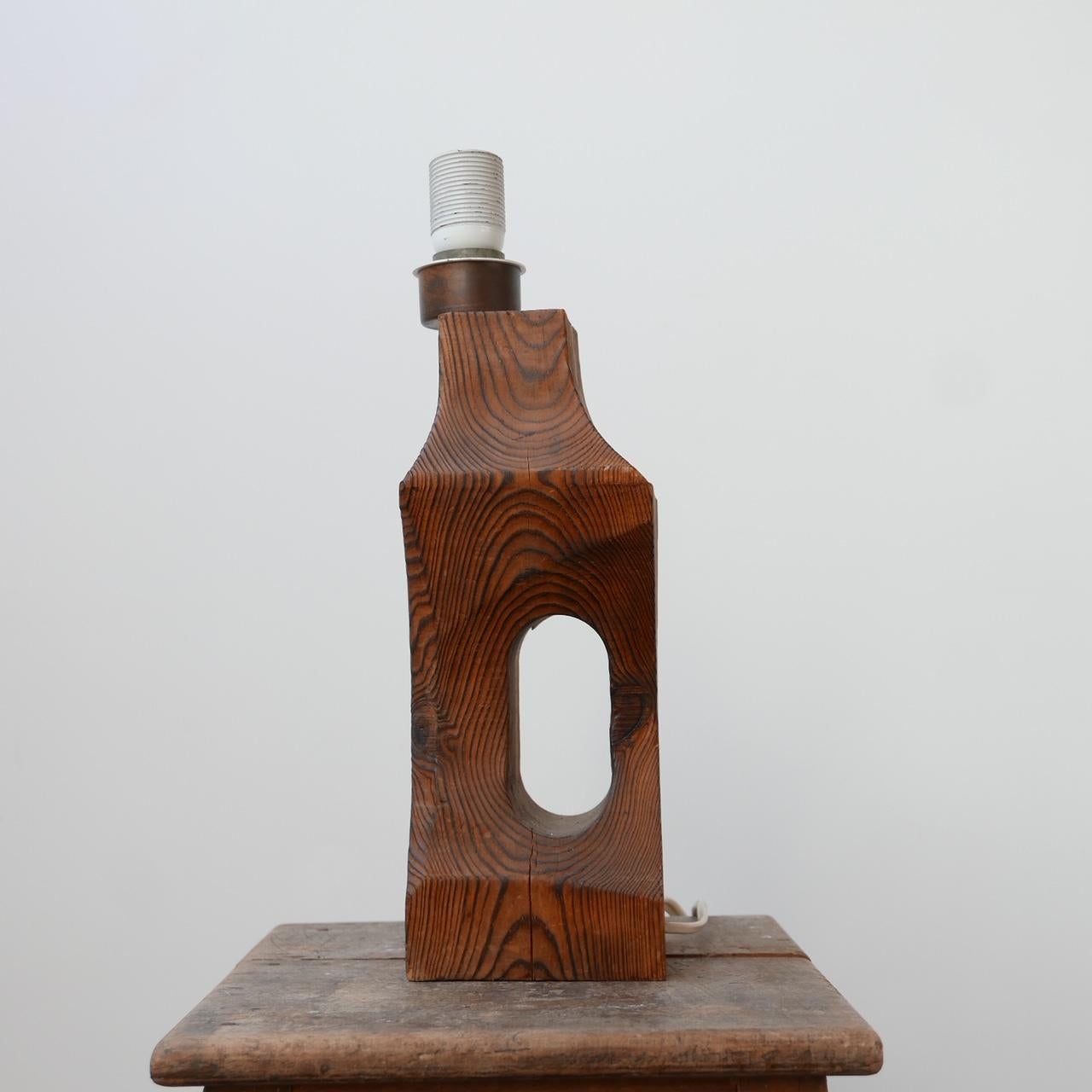 Belgium Brutalist Wooden Table Lamp 3