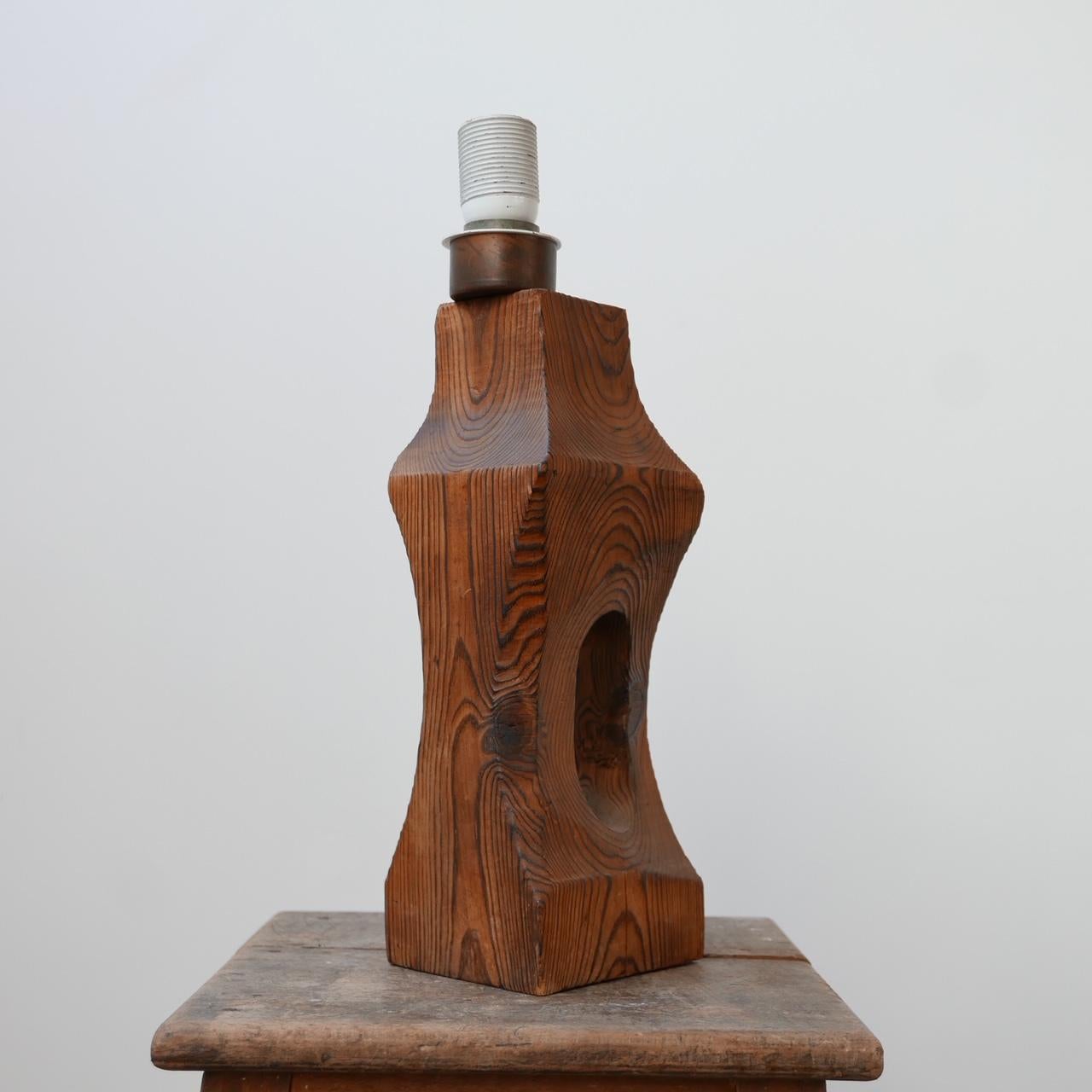 Belgium Brutalist Wooden Table Lamp 4