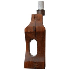 Belgium Brutalist Wooden Table Lamp