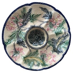 Belgium Majolica Oyster Plate Wasmuel Circa 1890