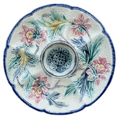 Assiette à huîtres en majolique Wasmuel, Belgique, vers 1890