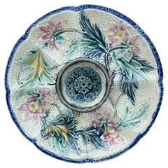 Belgium Majolica Oyster Plate Wasmuel Circa 1890