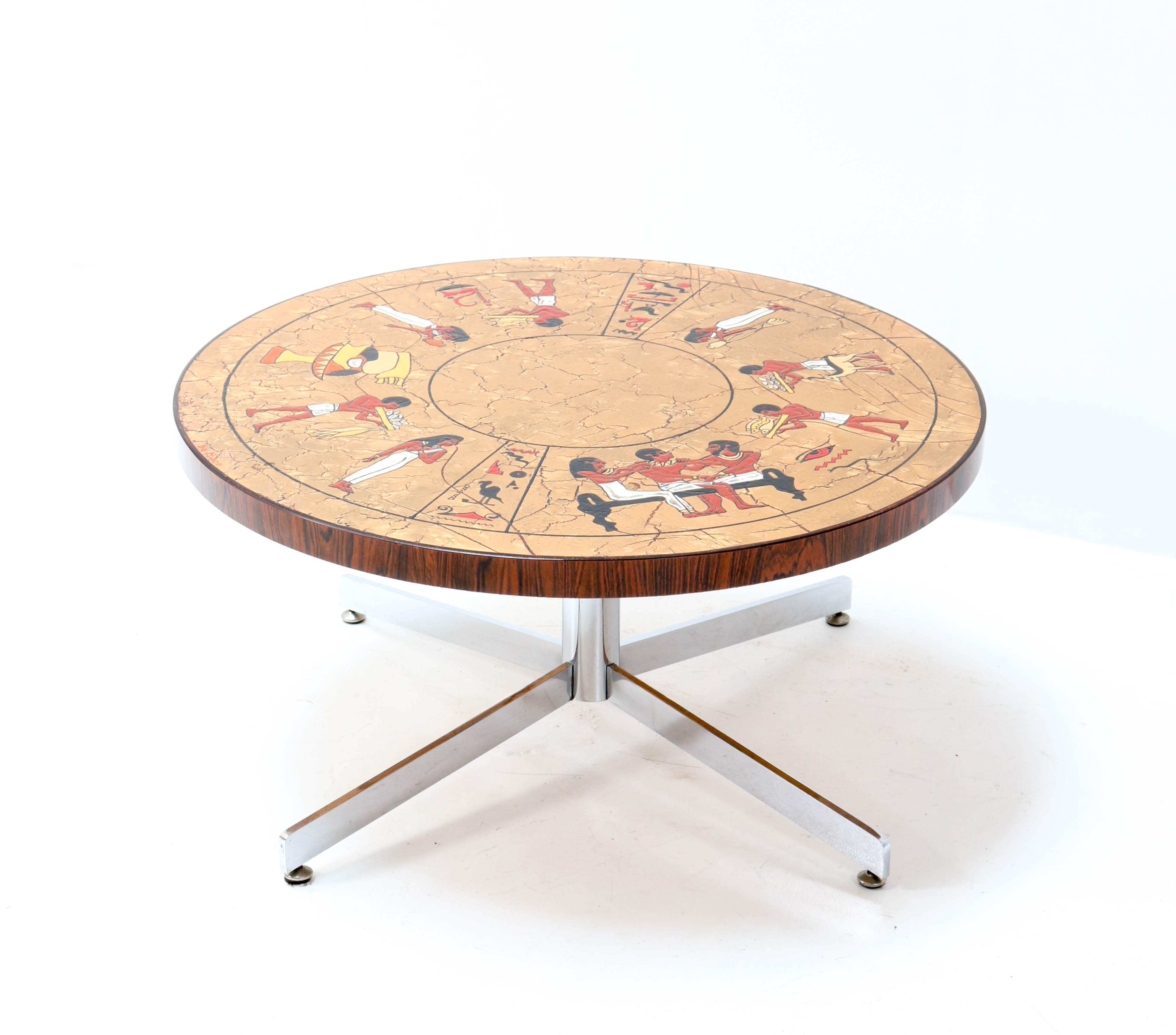 Belgian Belgium Mid-Century Modern Coffee Table with Tiles by Denisco, 1970s For Sale
