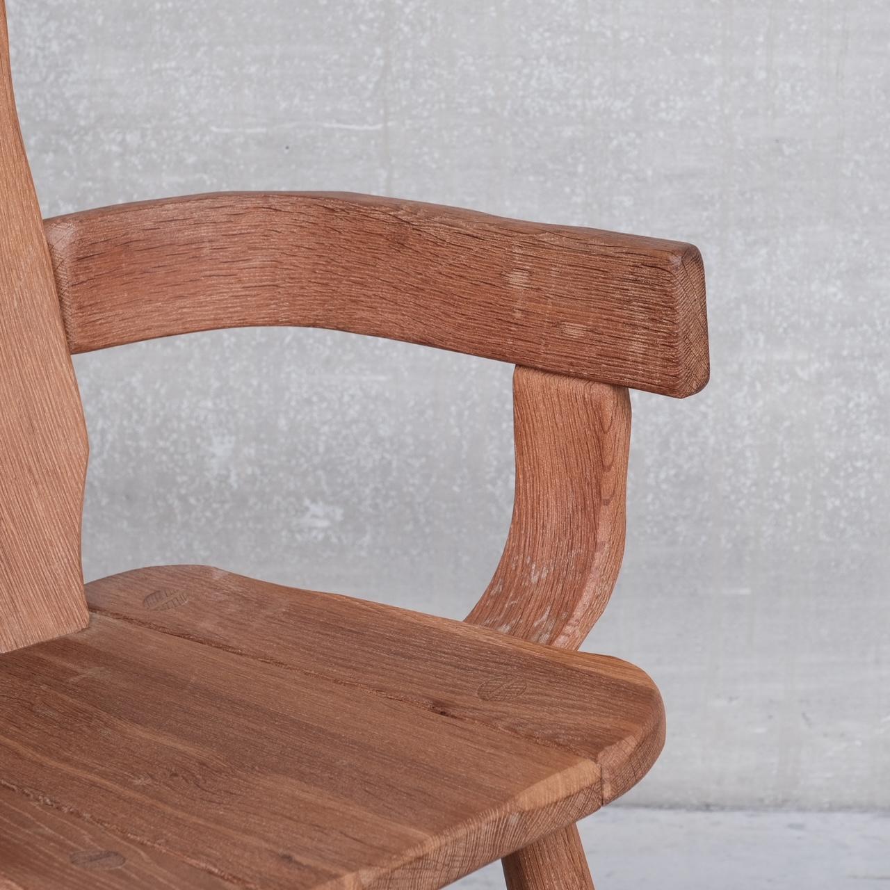 Belgium Oak Brutalist Mid-Century Chairs by De Puydt '4' 4