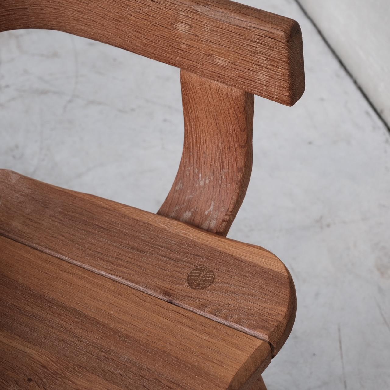 Belgium Oak Brutalist Mid-Century Chairs by De Puydt '4' 1