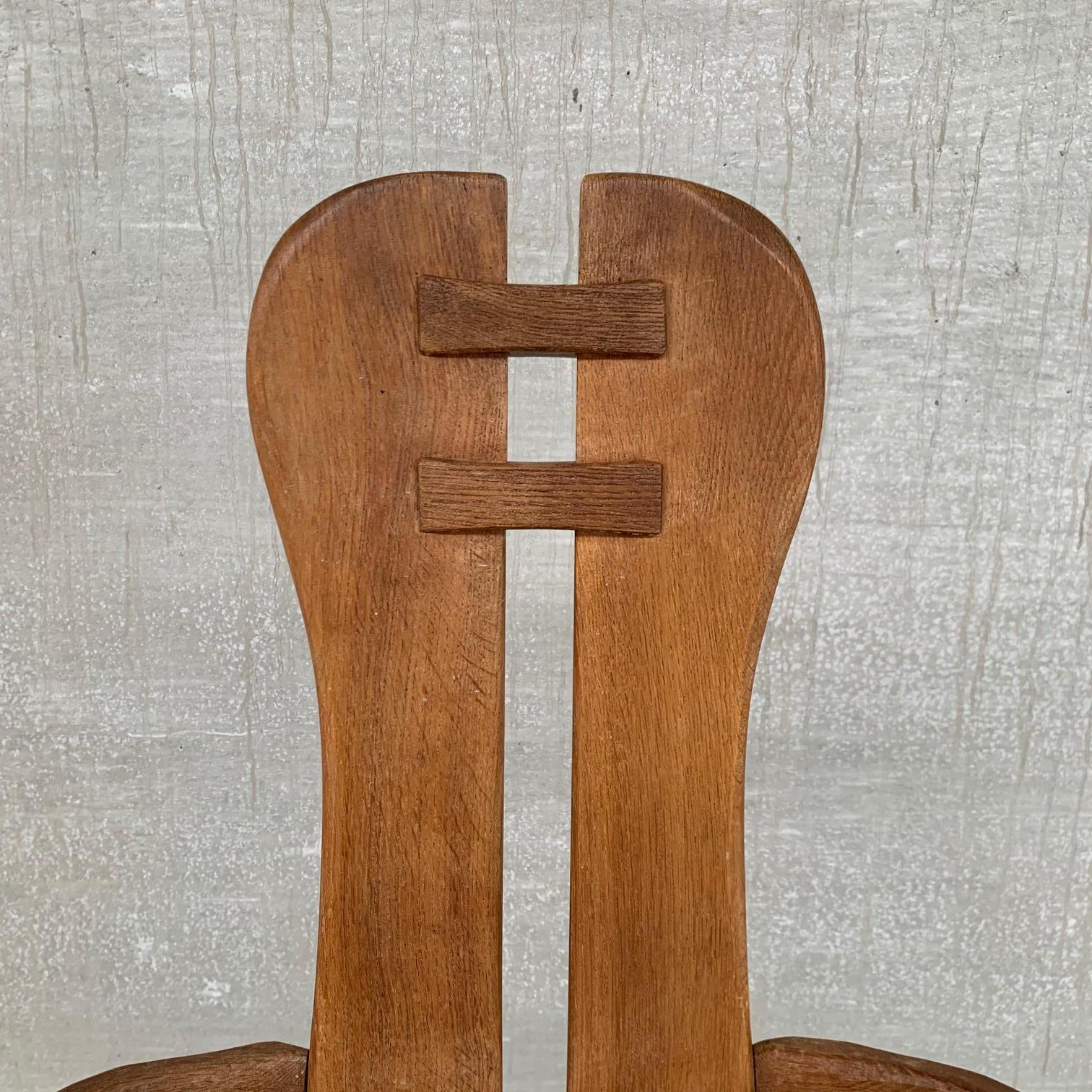 Belgium Oak Brutalist Mid-Century Chairs by De Puydt 1