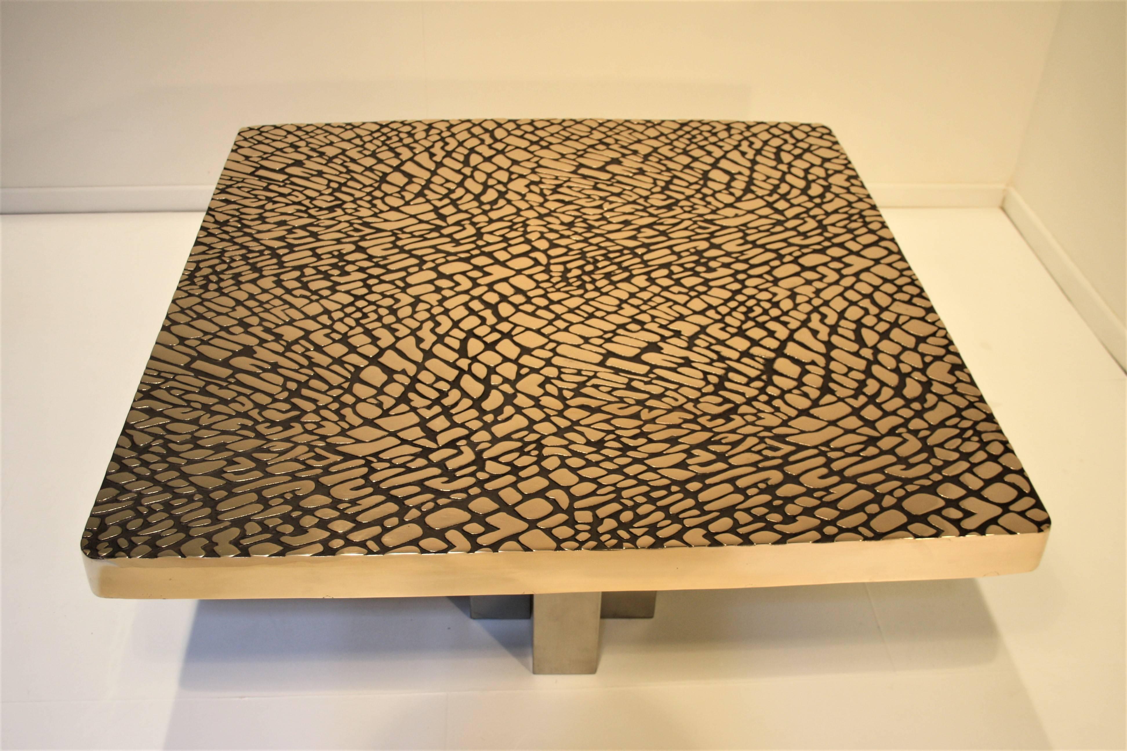 Late 20th Century Sculptural Cast Bronze Coffee Table, 1985