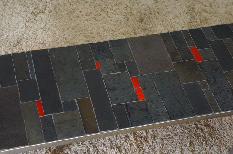 20th Century Belgium Tile Top Coffee Table by Pia Manu