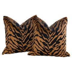 Belgium Velvet Tiger Pillows by Nicholas Wolfe