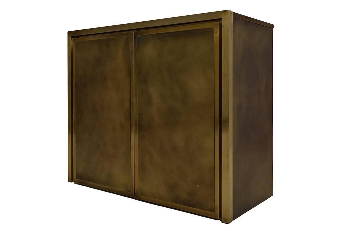 Belgian Belgo Chrome, Brass and Bronze Hollywood Regency Cabinet