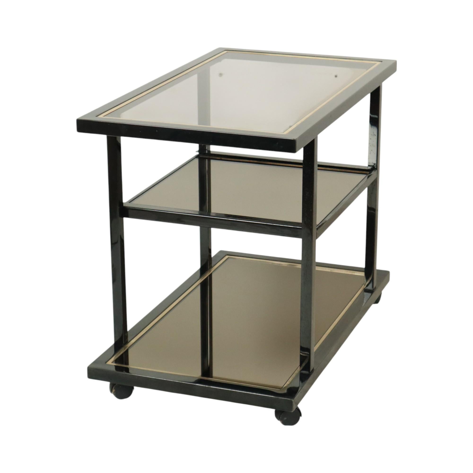 Doré Chariot de bar Belgo Chrom de Roger Van Hevel Design en or 23 carats en vente