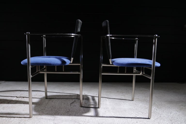 Belgo Chrom Chairs Memphis Style, Set of 4 In Good Condition For Sale In Boven Leeuwen, NL
