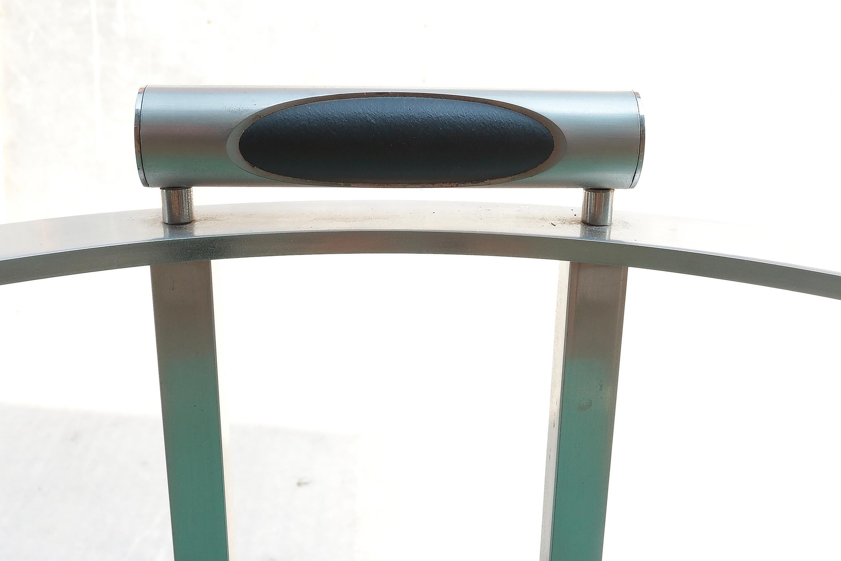 Mid-Century Modern Belgo Chrom Chairs Steel Design Memphis Style, 1980s For Sale