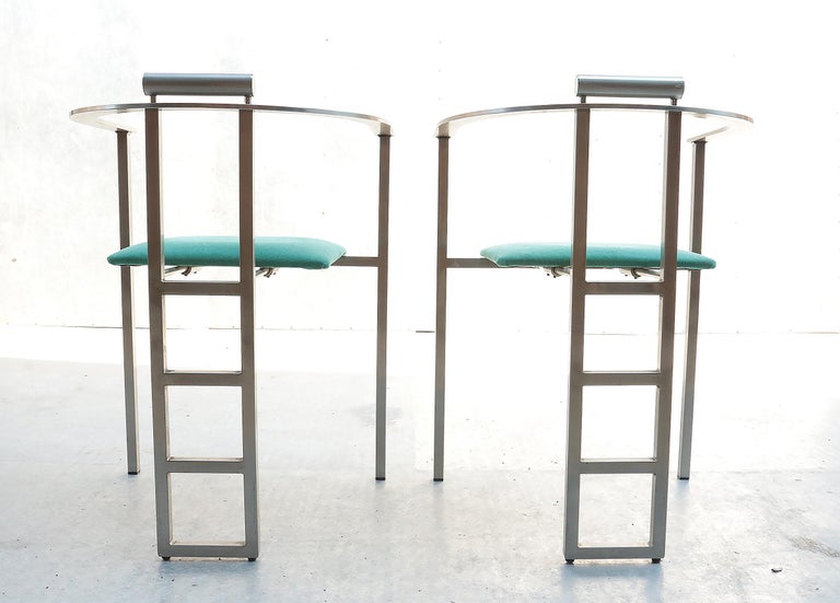 Belgo Chrom Chairs Steel Design Memphis Style, 1980s For Sale 3