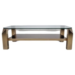 Belgo Chrom Coffee Table 23 Karat Gold Plated, 1970s