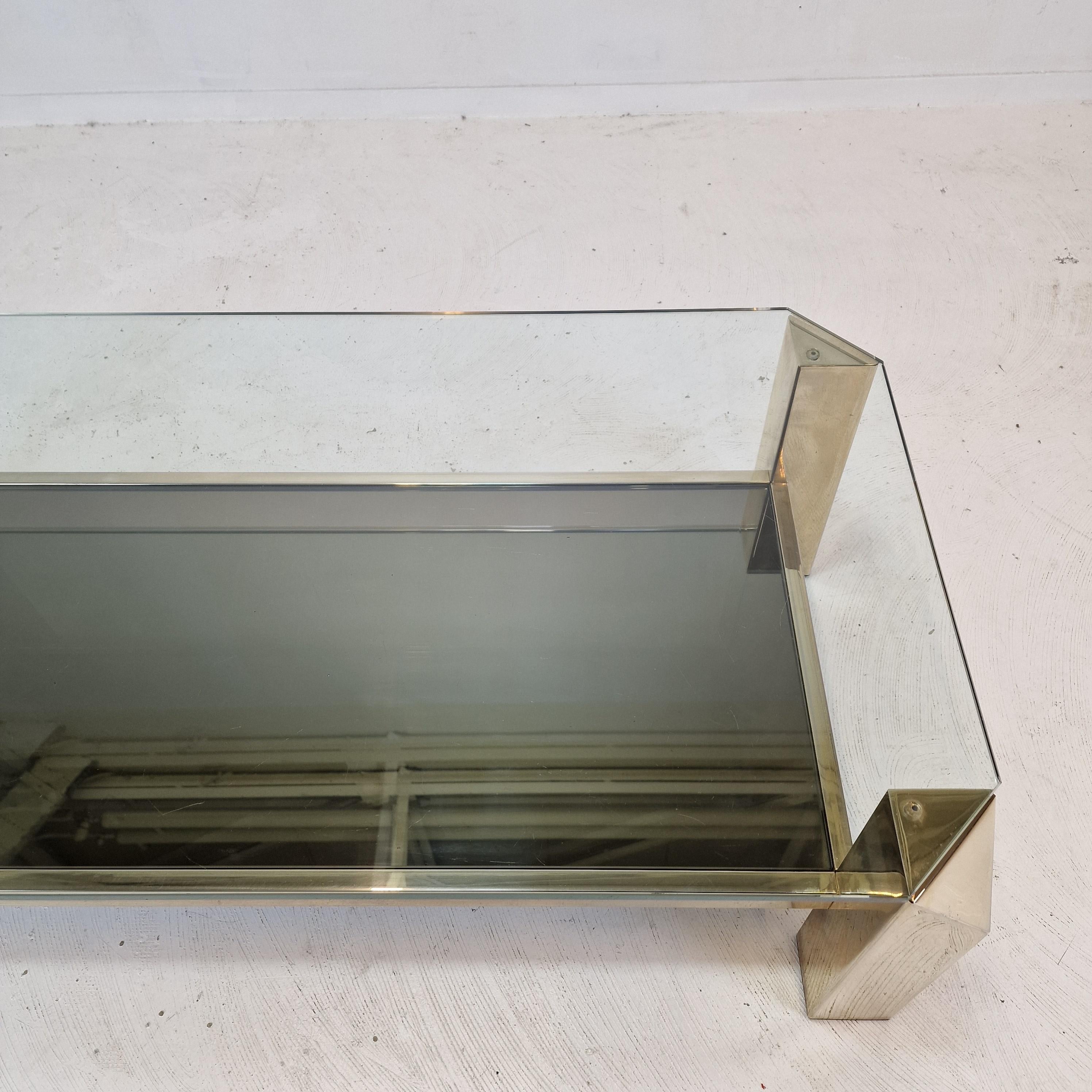 Belgo Chrom Coffee Table 23 Karat Gold Plated, 1970s For Sale 2