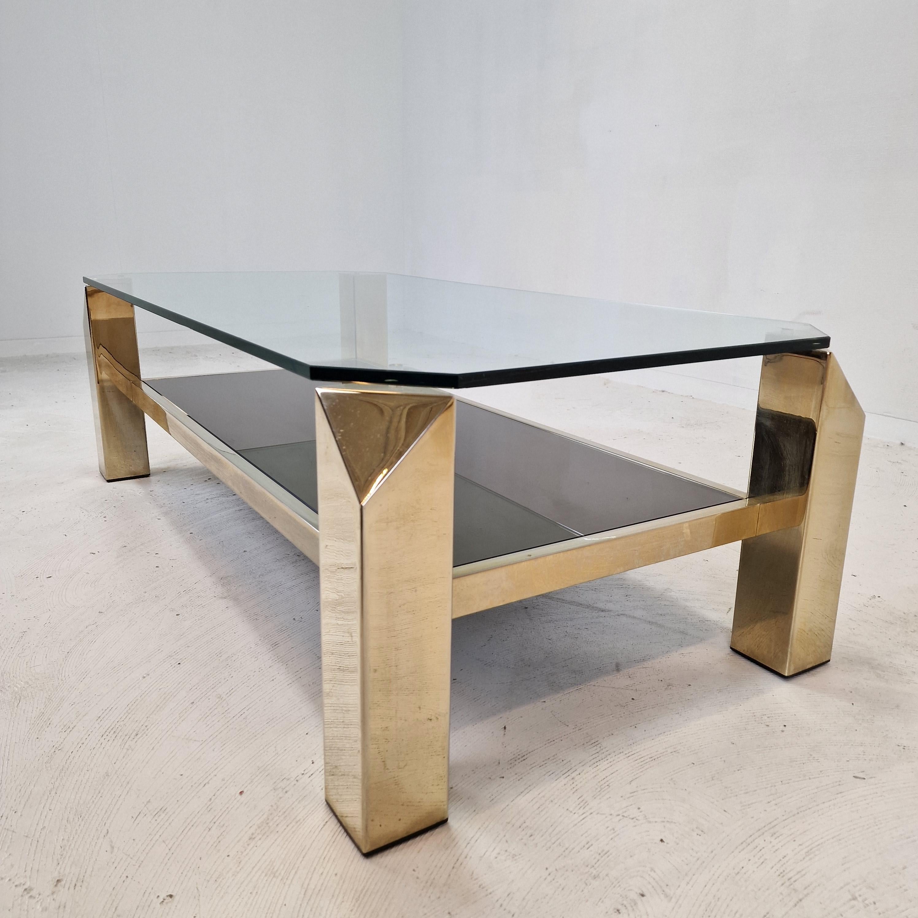 Belgo Chrom Coffee Table 23 Karat Gold Plated, 1970s For Sale 4