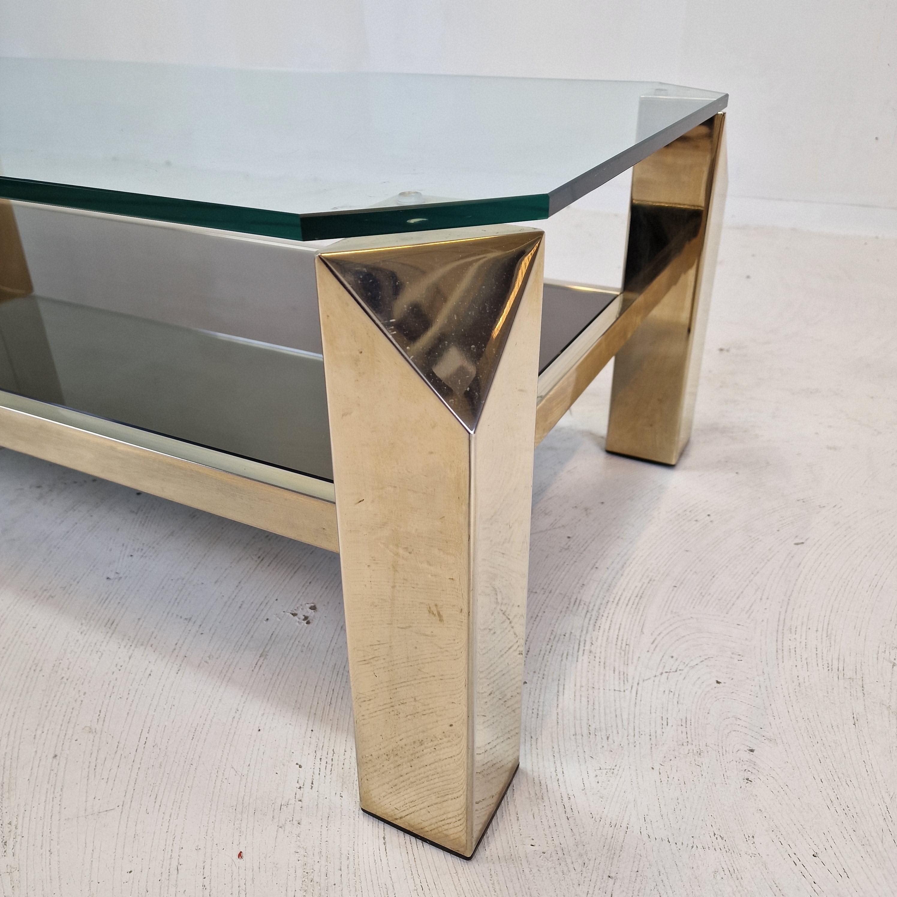 Belgo Chrom Coffee Table 23 Karat Gold Plated, 1970s For Sale 5