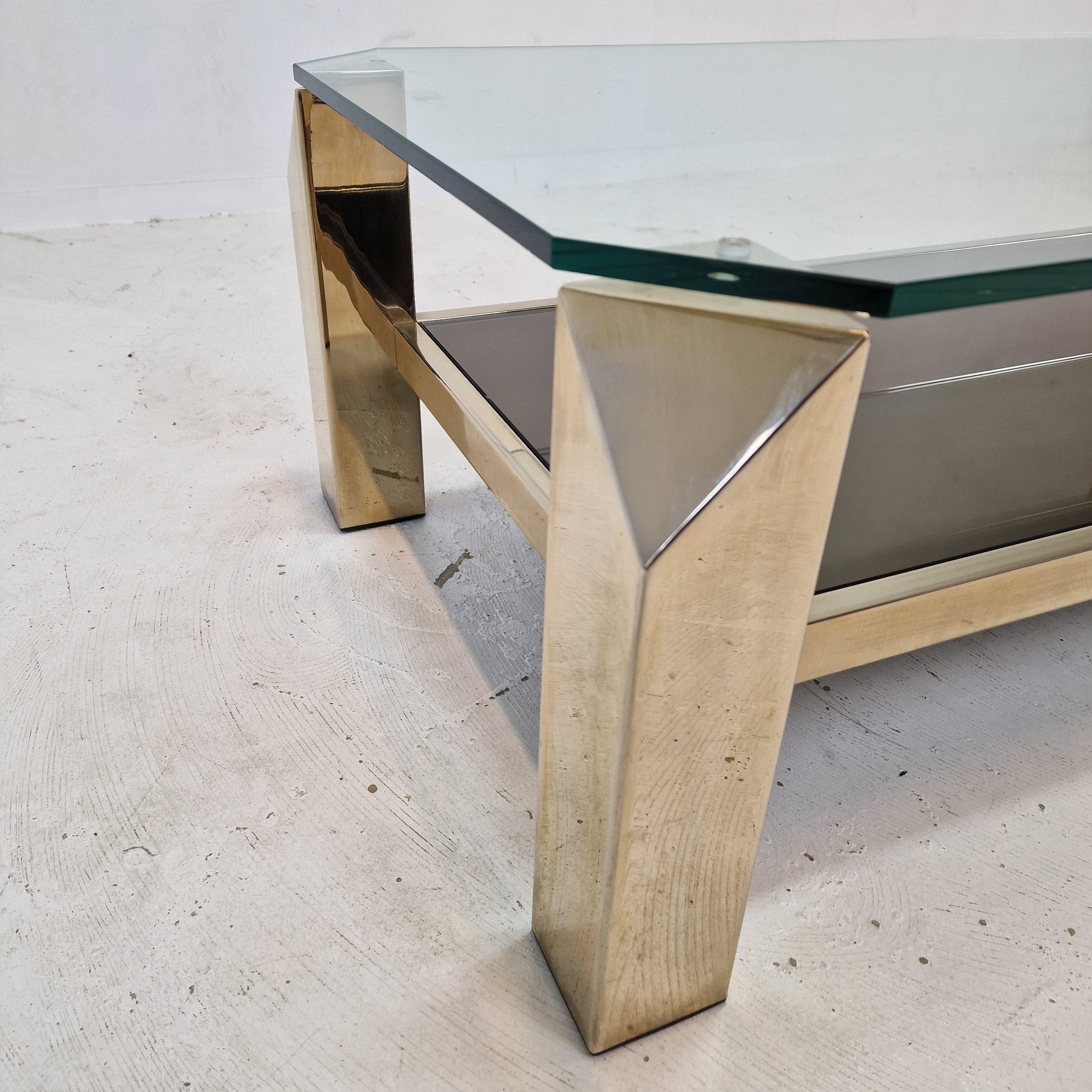 Tavolino Belgo Chrom placcato oro 23 carati, anni '70 6