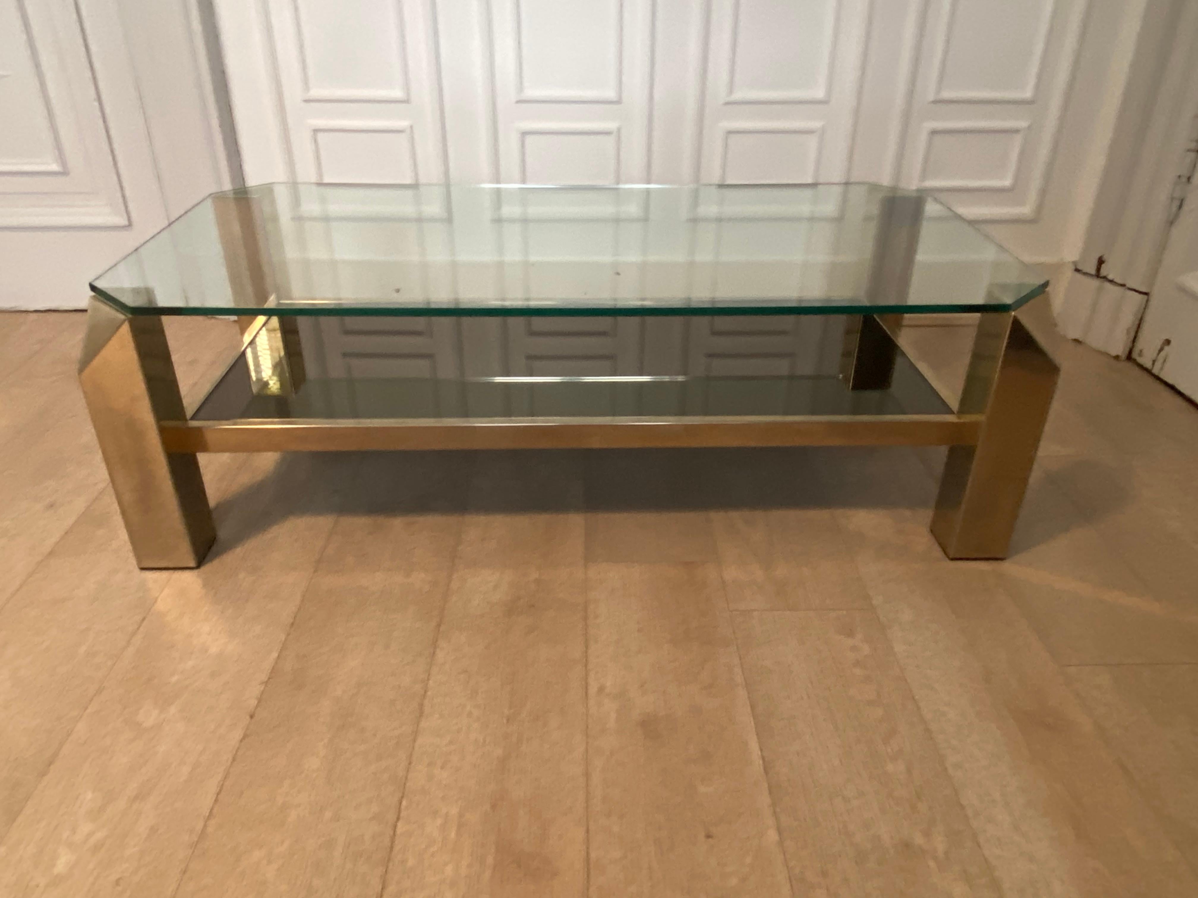 20th Century Belgo Chrom Coffee Table Gilded with 23K Fine Gold