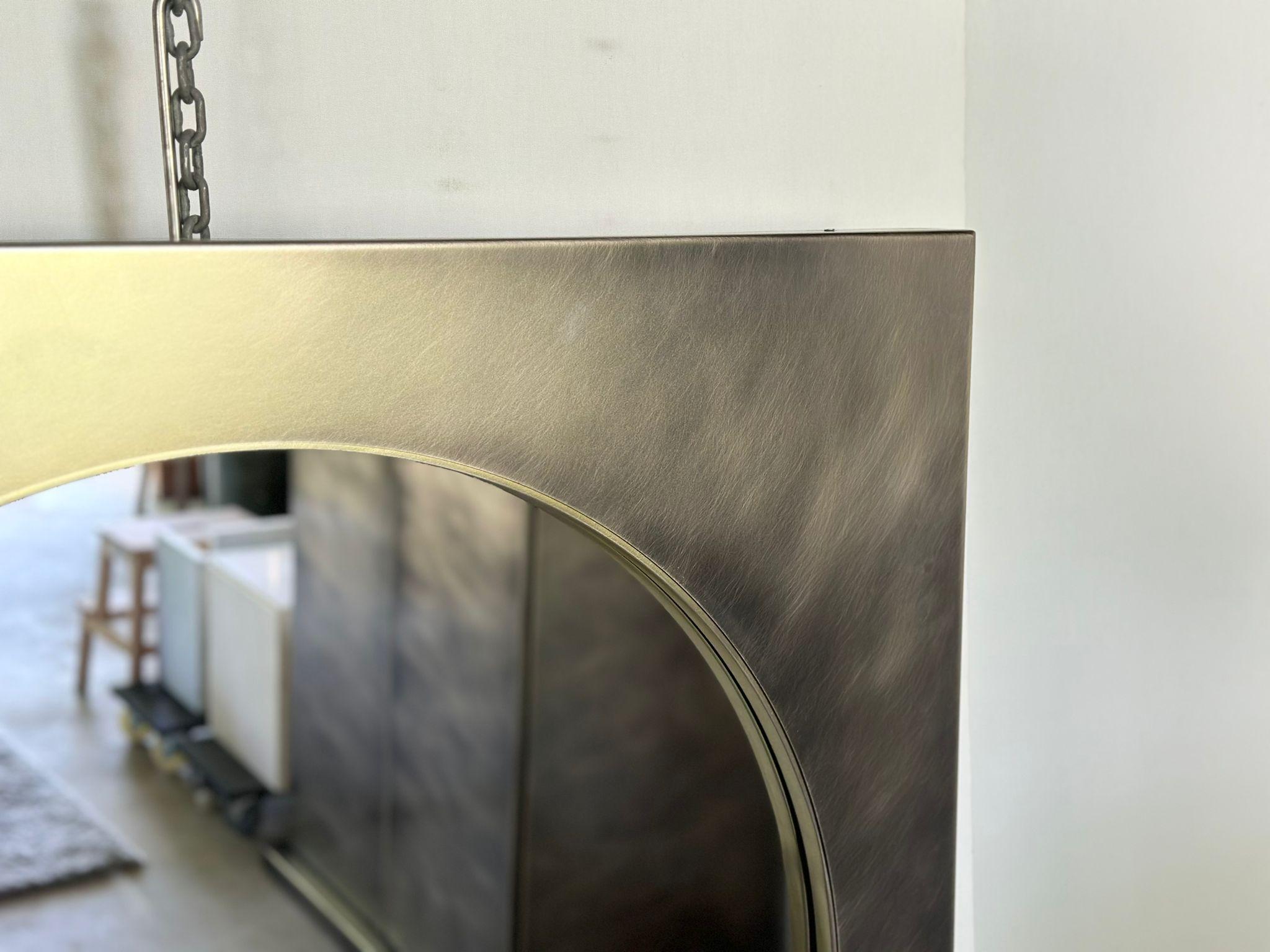 Credenza Belgo Chrom con mobile e specchio in acciaio inossidabile spazzolato, anni '80 in vendita 8