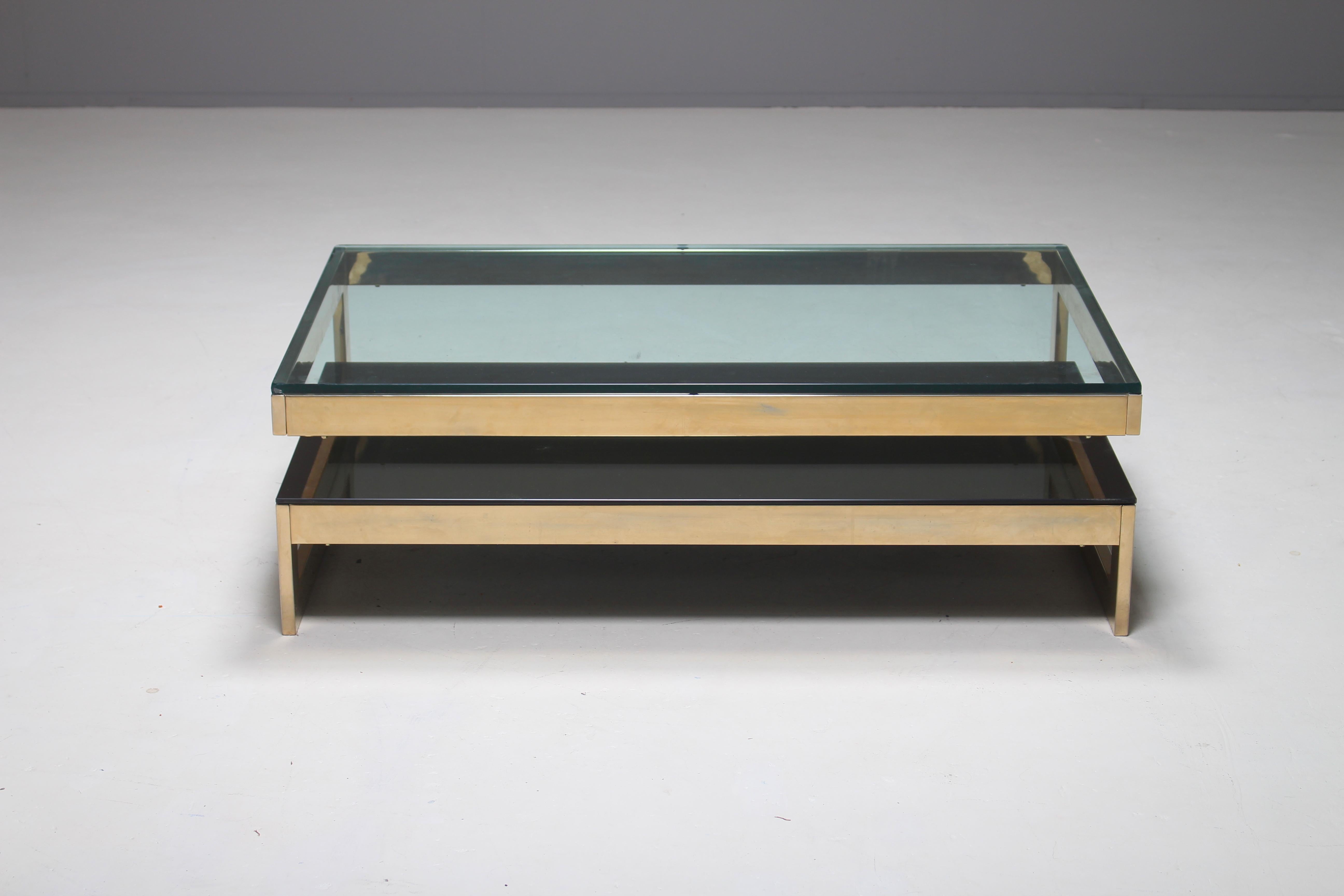 Belgo Chrome 23-Carat Gold-Plated G-Shaped Coffee Table, circa 1970s 2