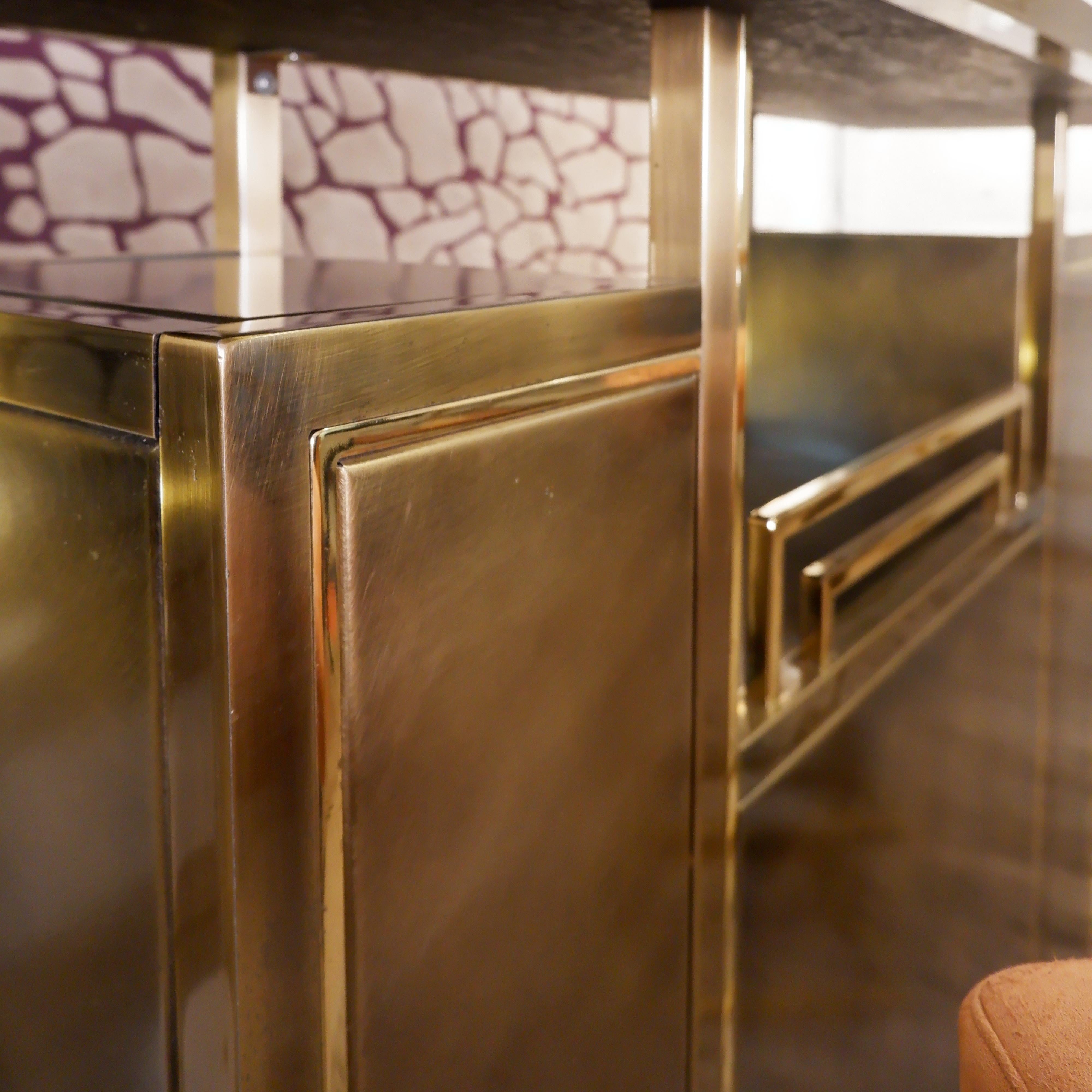 Belgo Chrome Bar and two Stools Set, circa 1970 For Sale 2