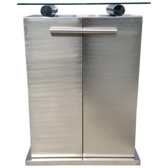 Belgo Chrome Bar Chest Mid-Century Modern Hollywood Regency