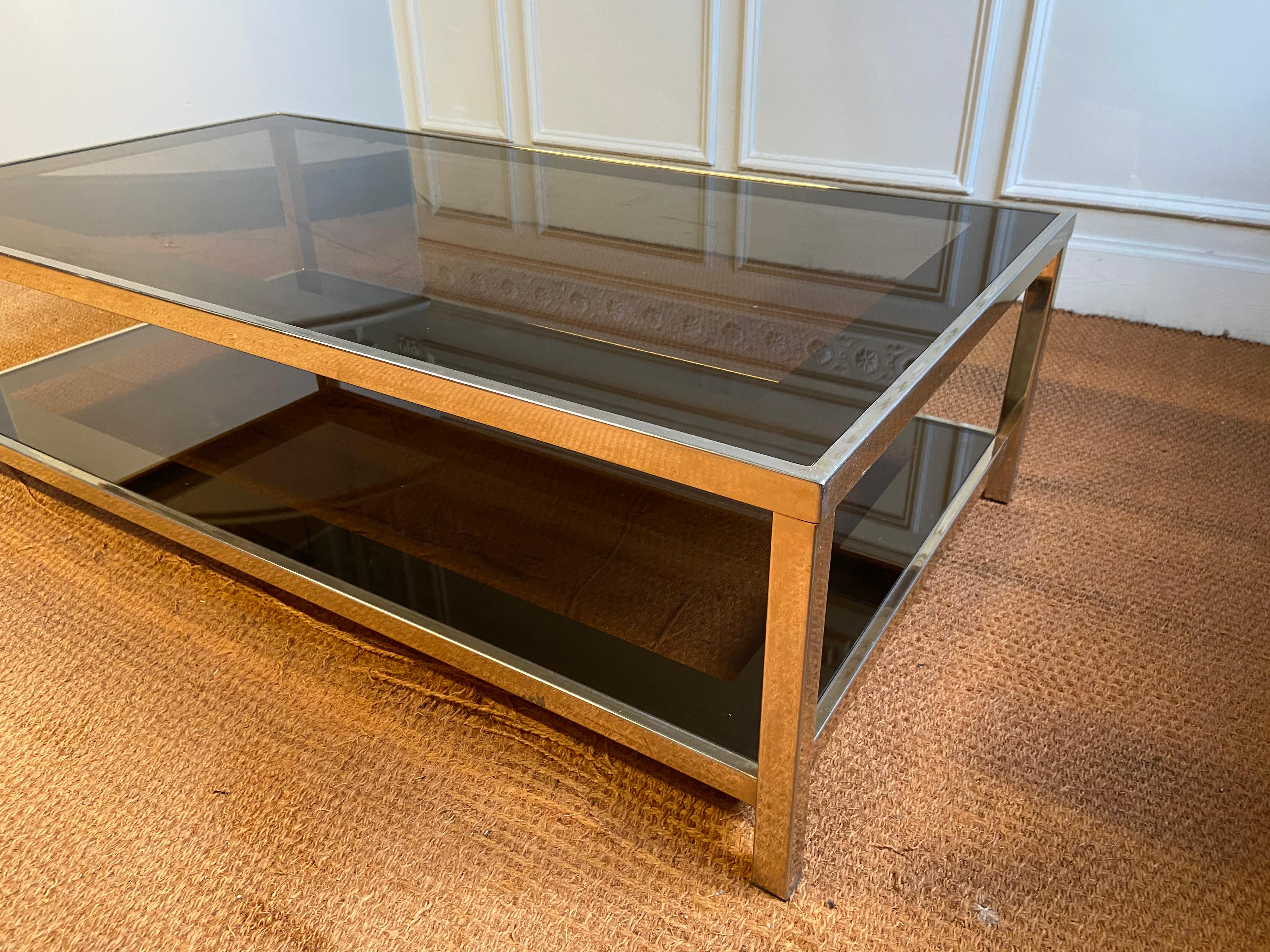 Belgo Chrome Coffee Table Gilded with 23k Fine Gold 1