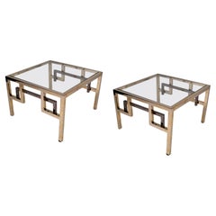 Belgo Chrome Coffee Tables with Glass Top, Belgium, Circa 1970