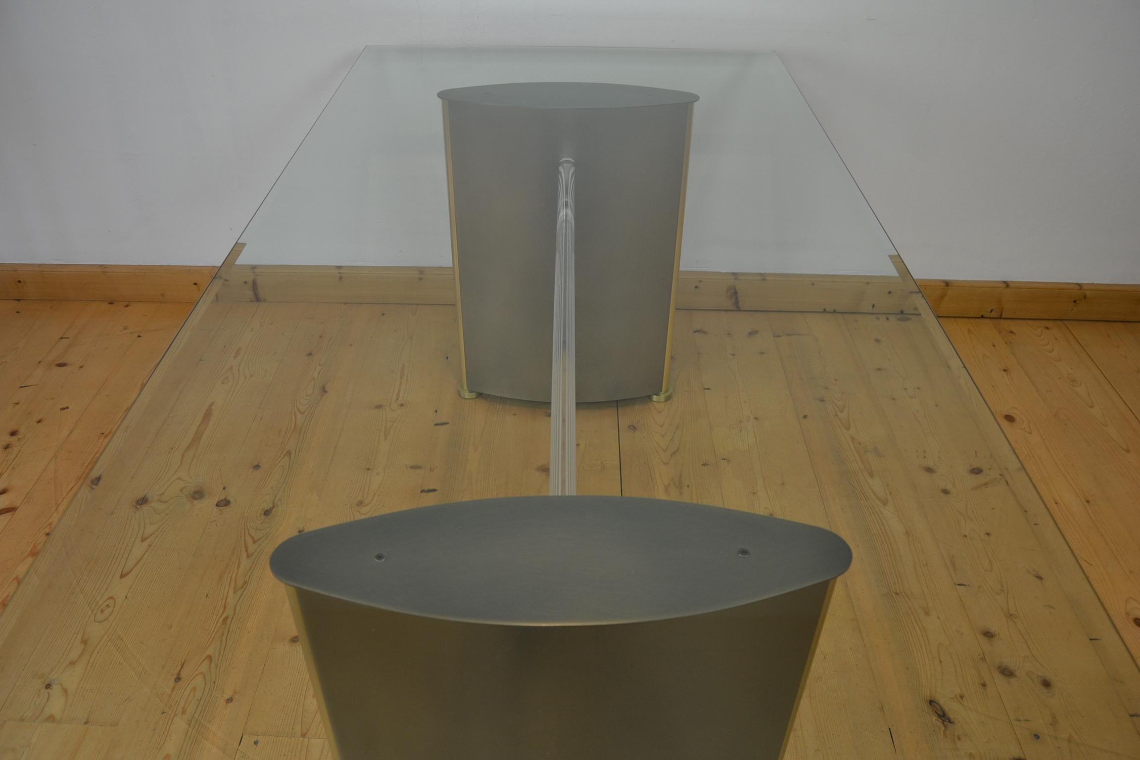 20th Century Belgo Chrome Dining Table with Lucite Connecting Piece