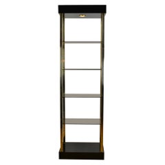 Belgo Chrome Etagere, Vitrine, Showcase, Gold-Plated with Light