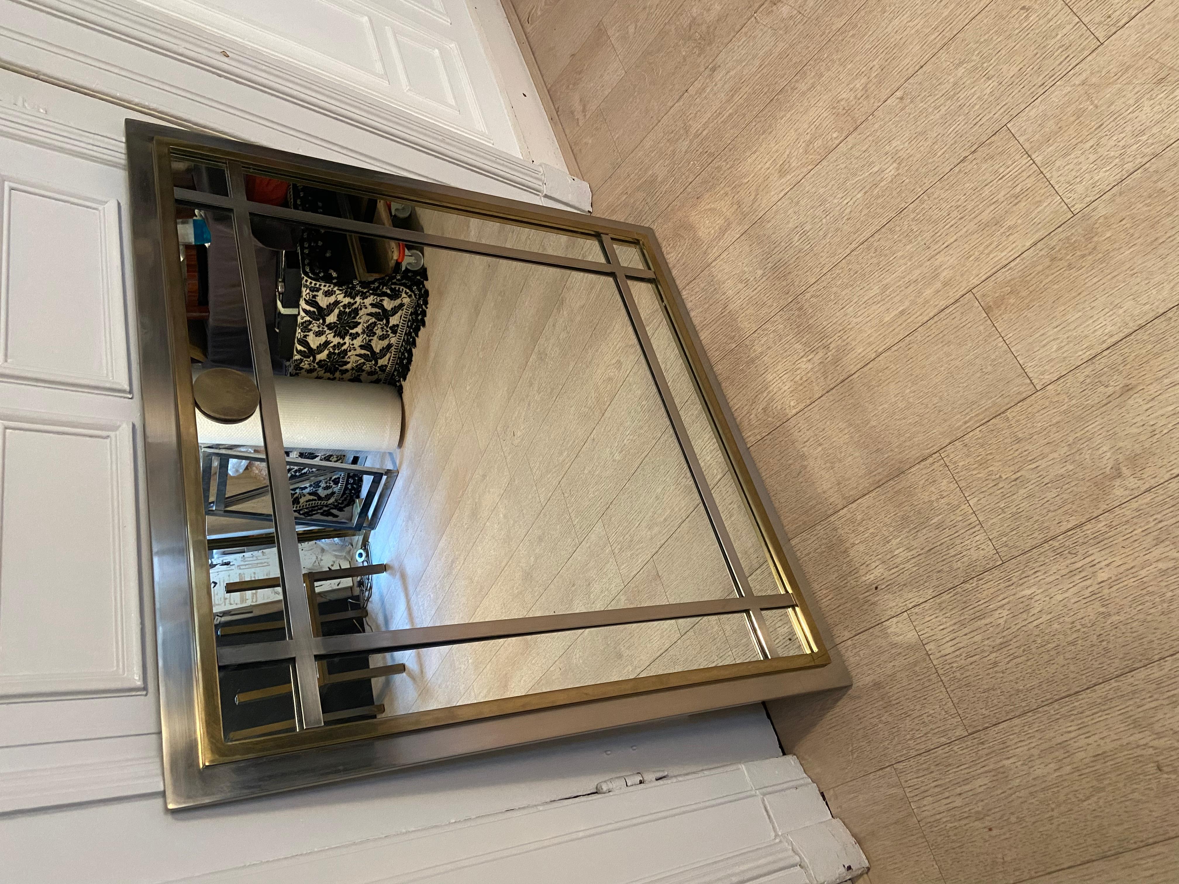 Belgo Chrome Mirror, 1980s In Good Condition In Brussels , BE