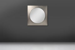 Belgo Chrome Mirror in Brushed Steel, 1970s