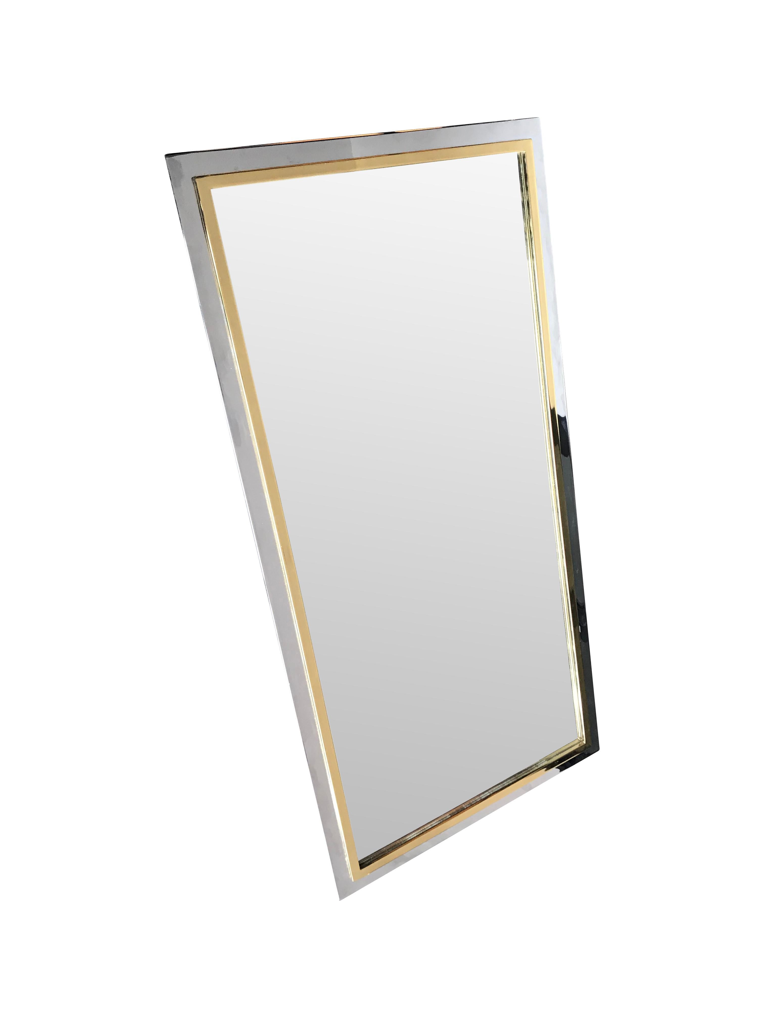 mirror with chrome frame