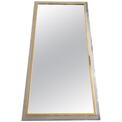 Belgo Chrome Mirror with Brass and Chrome Frame